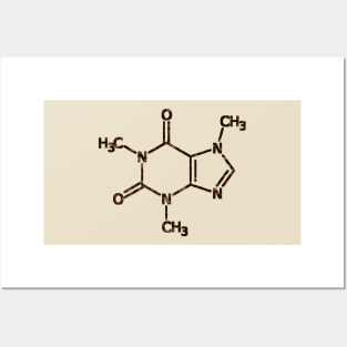 Caffeine Structure Chemistry Coffee Color Posters and Art